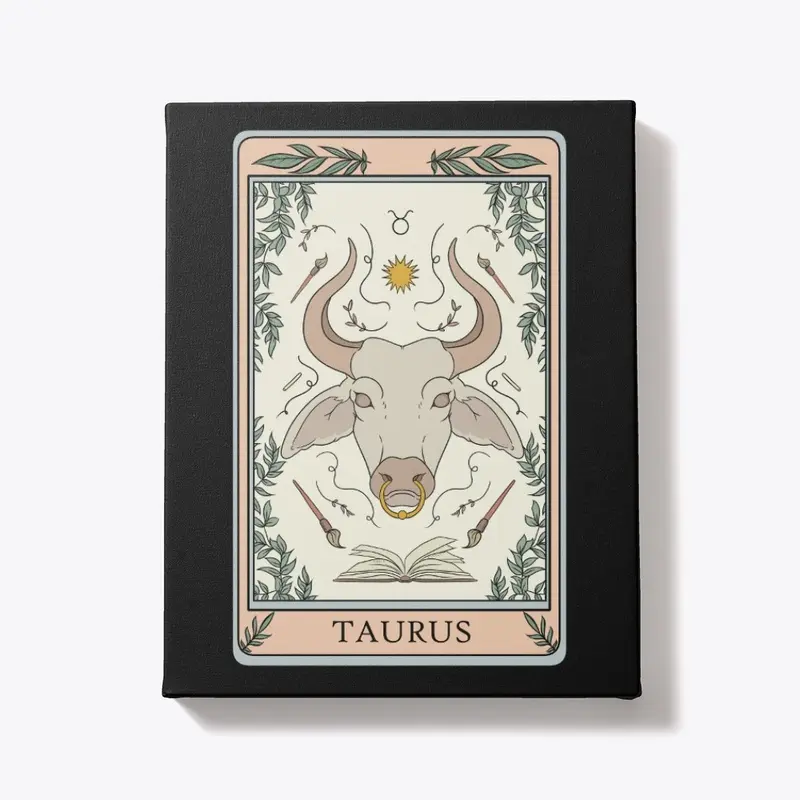 Coloring Taurus T Card, Hand-drawn