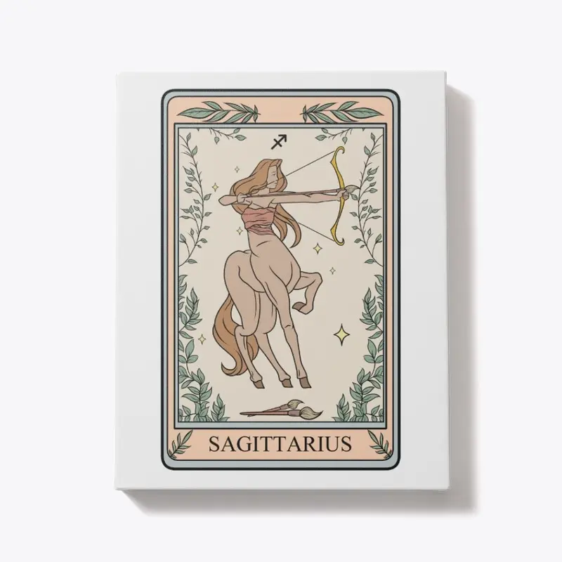 Coloring Sagittarius T Card, Hand-drawn