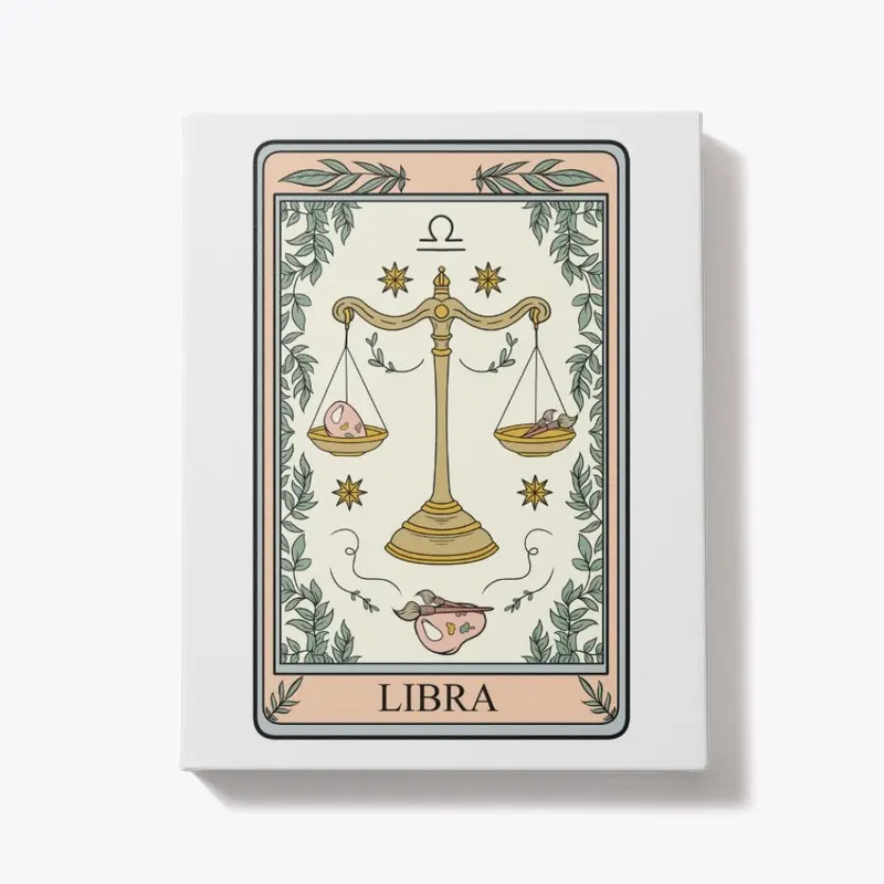 Coloring Libra T Card, Hand-drawn