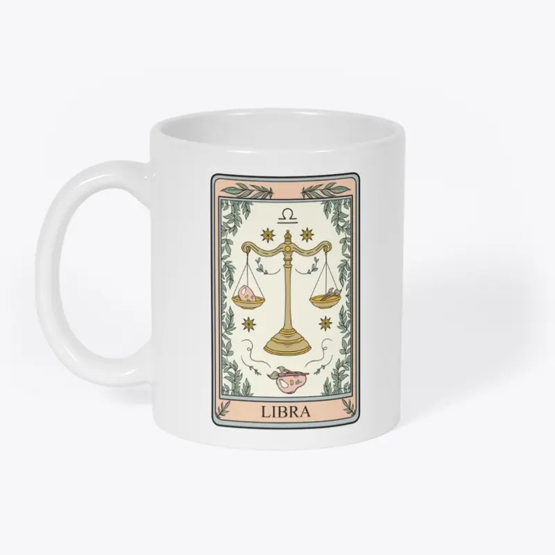 Coloring Libra T Card, Hand-drawn